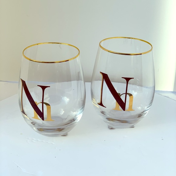 Initial “N” Cocktail glasses set of 2 - Picture 1 of 3